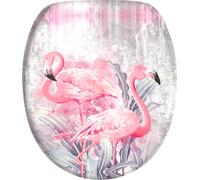 SANILO® Siège de WC avec abaissement automatique Flamingo, abattant de WC directement du fabricant, couvercle de WC, lunette de WC, siège de WC, lunette de WC