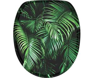 SANILO® Siège de WC avec abaissement automatique Palmdream, abattant de WC directement du fabricant, couvercle de WC, lunette de WC, abattant de WC, lunette de WC