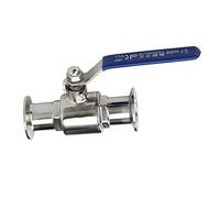 Sanitaires 1,5 pouces (50.5mm OD) Manuel Tri Pince à boisseau sphérique PTFE Siège SS304 en acier inoxydable Composant de tuyauterie