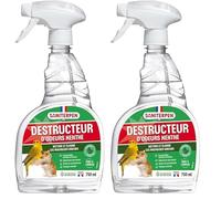 SANITERPEN - Désodorisant Destructeur d’Odeurs Prêt à l’Emploi - Spécial Animaux & Elevage - Multi-surfaces - Parfum Menthe-Eucalyptus - Fabrication Française - Pulvérisateur 750 ml (Lot de 2)