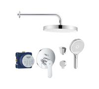 SANITINO - Set de douche avec mitigeur et corps d'encastrement Grohe, accessoires kielle, chrome SANI21GKK016