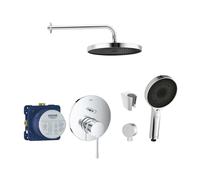 SANITINO - Set de douche avec mitigeur et corps d'encastrement Grohe, accessoires kielle, chrome SANI21GKK012