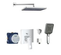 SANITINO - Set de douche avec mitigeur et corps d'encastrement Grohe, accessoires kielle, chrome SANI21GKK018