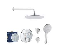 SANITINO - Set de douche avec mitigeur et corps d'encastrement Grohe, accessoires kielle, chrome SANI21GKK010
