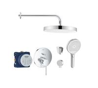 SANITINO - Set de douche avec mitigeur et corps d'encastrement Grohe, accessoires kielle, chrome SANI21GKK013