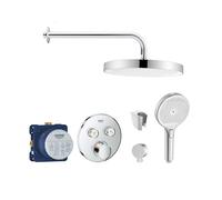 SANITINO - Set de douche avec mitigeur et corps d'encastrement Grohe, accessoires kielle, chrome SANI21GKK009