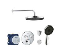 SANITINO - Set de douche avec mitigeur et corps d'encastrement Grohe, accessoires kielle, chrome SANI21GKK008