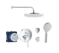 SANITINO - Set de douche avec mitigeur et corps d'encastrement Grohe, accessoires kielle, chrome SANI21GKK014