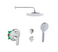 SANITINO - Set de douche avec mitigeur et corps d'encastrement Hansgrohe, accessoires kielle, chrome SANI21HKK010