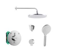SANITINO - Set de douche avec mitigeur et corps d'encastrement Hansgrohe, accessoires kielle, chrome SANI21HKK005