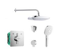 SANITINO - Set de douche avec mitigeur et corps d'encastrement Hansgrohe, accessoires kielle, chrome SANI21HKK006