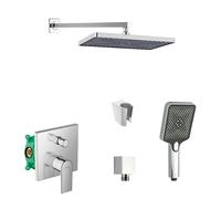 SANITINO - Set de douche avec mitigeur et corps d'encastrement Hansgrohe, accessoires kielle, chrome SANI21HKK011