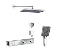 SANITINO - Set de douche avec mitigeur et corps d'encastrement Hansgrohe, accessoires kielle, chrome SANI21HKK017