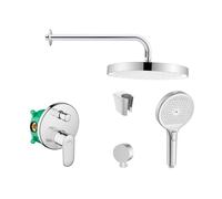 SANITINO - Set de douche avec mitigeur et corps d'encastrement Hansgrohe, accessoires kielle, chrome SANI21HKK009