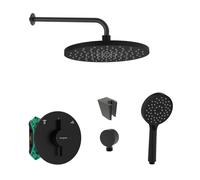 SANITINO - Set de douche avec mitigeur et corps d'encastrement Hansgrohe, accessoires kielle, noir mat SANI21HKK404