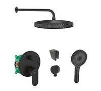 SANITINO - Set de douche avec mitigeur et corps d'encastrement Hansgrohe, accessoires kielle, noir mat SANI21HKK407