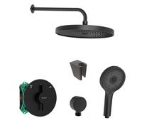 SANITINO - Set de douche avec mitigeur et corps encastré hansgrohe, accessoires kielle, noir mat SANI21HKK400