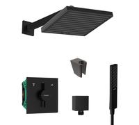 SANITINO - Set de douche avec mitigeur et corps encastré hansgrohe, accessoires kielle, noir mat SANI21HHK401