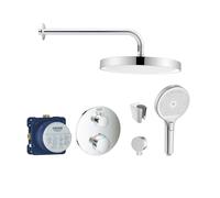 SANITINO - Set de douche avec thermostat et corps d'encastrement Grohe, accessoires kielle, chrome SANI21GKK005