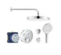 SANITINO - Set de douche avec thermostat et corps d'encastrement Grohe, accessoires kielle, chrome SANI21GKK001