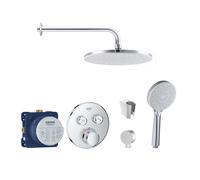 SANITINO - Set de douche avec thermostat et corps d'encastrement Grohe, accessoires kielle, chrome SANI21GKK002