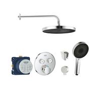 SANITINO - Set de douche avec thermostat et corps d'encastrement Grohe, accessoires kielle, chrome SANI21GKK000