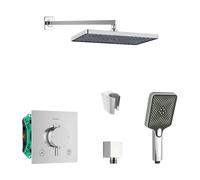 SANITINO - Set de douche avec thermostat et corps d'encastrement Hansgrohe, accessoires kielle, chrome SANI21HKK012