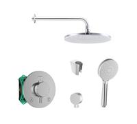 SANITINO - Set de douche avec thermostat et corps d'encastrement Hansgrohe, accessoires kielle, chrome SANI21HKK015