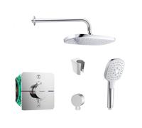 SANITINO - Set de douche avec thermostat et corps d'encastrement Hansgrohe, accessoires kielle, chrome SANI21HKK024