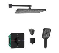 SANITINO - Set de douche avec thermostat et corps d'encastrement Hansgrohe, accessoires kielle, noir mat SANI21HKK419