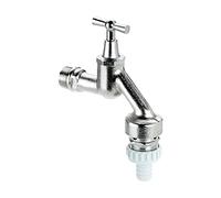 Sanitop-Wingenroth 17015 4 Vanne de Sortie de l'appareil, Chrome Mat 1/2" avec raccord à vis de Tuyau 2