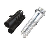 Sanitop-Wingenroth Lot de 2 vis à tête avec chevilles 8 mm pour collier de serrage M6 x 45 mm Acier galvanisé 104609