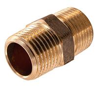Sanitop-Wingenroth Mamelon double avec filetage extérieur de type 3/8" AG, raccord avec deux filetages extérieurs, double raccordement, raccord fileté pour installation fine, multi-pans, bronze rouge,