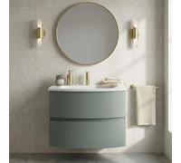 SANIVERRE Meuble Vasque 70 cm Vert Sauge Collection Salle de Bain ARMONIA pour Salle de Bain (sans Colonne)