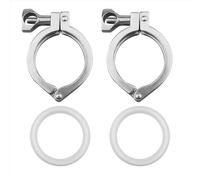 Sankaka Lot de 2 tri-colliers de serrage en acier à broche unique avec écrou papillon pour virole TC 1 joint en silicone (5,1 cm Tri-collier + joint en silicone)