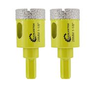 SANLEETEK Foret Diamant Sec Set - 2 pièces 28mm Trépan Diamant avec Queue Hexagonale pour Marbre Granit Céramique Porcelaine Carrelage Grès Quartz