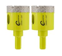 SANLEETEK Foret Diamant Sec Set - 2 pièces 35mm Trépan Diamant avec Queue Hexagonale pour Marbre Granit Céramique Porcelaine Carrelage Grès Quartz