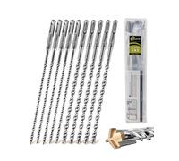 SANLEETEK Forets Béton SDS PLUS - 10PCS 210mm Forets à Marteau Forets SDS Plus Foret à Pierre pour Maçonnerie Brique Granit Bloc de Béton Diamètre 6mm*5+8mm*5