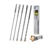 SANLEETEK Forets Béton SDS PLUS - 5PCS 210mm Forets à Marteau Forets SDS Plus Foret à Pierre pour Maçonnerie Brique Granit Bloc de Béton Diamètre 5+6+8+10+12mm