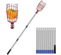 SANLIKE Perche cueille-fruits télescopique 4 m, pour olives et fruits | Manche extensible pratique, ramasse aisément pommes, poires, pêches et avocats. Adapté pour la récolte en extérieur.