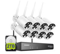 SANNCE 8CH 5MP Super HD système de sécurité caméra sans Fil NVR WiFi H.264+ 8 caméra WiFi 3MP de Surveillance extérieur détection de Mouvement accès à Distance par l'app HDD 2TB