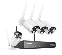 SANNCE Kit Caméra de Surveillance sans Fil NVR 5 MP 8 CH sans Fil + 4 x 3 MP Caméra de Surveillance Extérieure sans Disque Dur AI Human Detection IP66 étanche Compatible Amazon Alexa