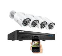 SANNCE Système de caméra de sécurité NVR, résolution vidéo 5MP, support POE 8CH, caméra 5MP 4 pièces, Aucun