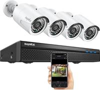 SANNCE Système de caméra de sécurité NVR, résolution vidéo 8MP, support POE 8CH, caméra 5MP 4 pièces, 4T