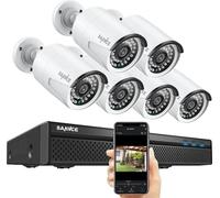 SANNCE Système de caméra de sécurité NVR, résolution vidéo 8MP, support POE 8CH, caméra 8MP 6 pièces, Aucun