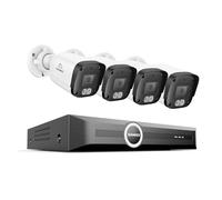 SANNCE Système de Caméras de Surveillance 5MP POE, NVR 4K 8CH avec Détection des Humains/Véhicules, Caméras Extérieures IP67, Accès à Distance (4 Caméras+NVR)