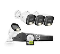 SANNCE Système de caméras de Surveillance CCTV PoE 8 canaux, Enregistreur vidéo réseau 6MP 8CH avec 4 caméras IP extérieures 3MP, Enregistrement Audio, 1To HDD