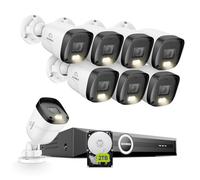 SANNCE Système de caméras de Surveillance CCTV PoE 8 canaux, Enregistreur vidéo réseau 6MP 8CH avec 8 caméras IP extérieures 3MP, Vision Nocturne en Couleur intégrale, Enregistrement Audio, 2To HDD