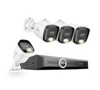 SANNCE Système de caméras de surveillance CCTV via PoE 8CH, Enregistreur vidéo réseau 6MP 8 canaux avec 4 caméras IP extérieures 3MP, Détection intelligente des personnes et véhicules, Vision nocturne