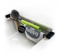 Sanni Shoo Porte-torchons Noir, Organiseur d'évier, Support Flexible pour évier, Porte-torchons d'évier, Organisateur de Cuisine, Rangement de torchons et égouttoir en Acier Noir